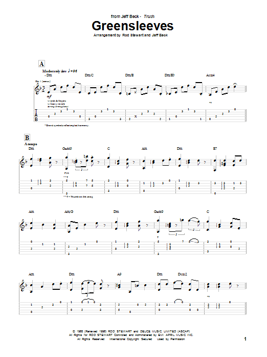 Product gallery: Page 1 of 1 Greensleeves, Jeff Beck
