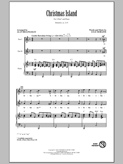 Produktbild zu: Christmas Island (arr. Alan Billingsley)