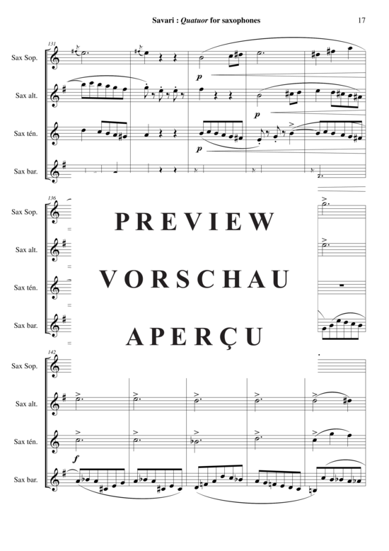 Product gallery: Page 18 of 21 Quatuor , , (Saxophone Quartet SATB)
