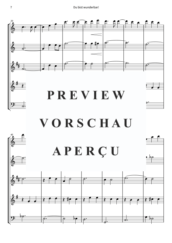 Produktgalerie: Seite 9 von 11 Du bist wunderbar! - Zärtliche Liebeserklärung für Holzbläserquintett, , Holzbläser Quintett