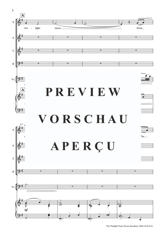 Produktgalerie: Seite 3 von 11 The Twilight turns from Amethyst, , Gemischter Chor, Cello und Klavier
