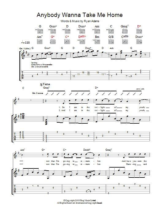 Produktgalerie: Seite 1 von 1 Anybody Wanna Take Me Home, Ryan Adams, Gitarre