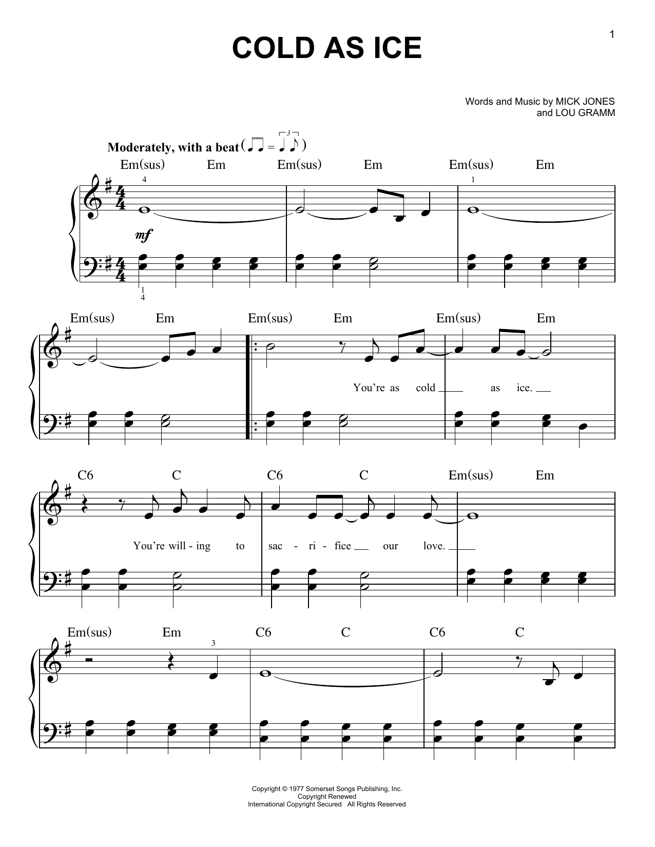 Product gallery: Page 1 of 1 Cold As Ice, Foreigner