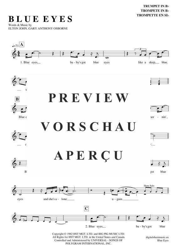 Produktgalerie: Seite 2 von 3 Blue Eyes, John, Eltom, Trompete in B