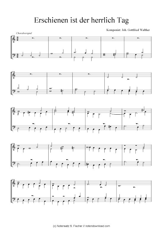 Product picture to: Erschienen ist der herrlich Tag Joh. Gottfried Walther