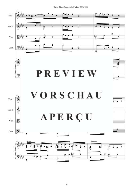 Produktgalerie: Seite 4 von 11 Klavierkonzert F-Moll BWV 1056, , Klavier Solo und Streichorchester