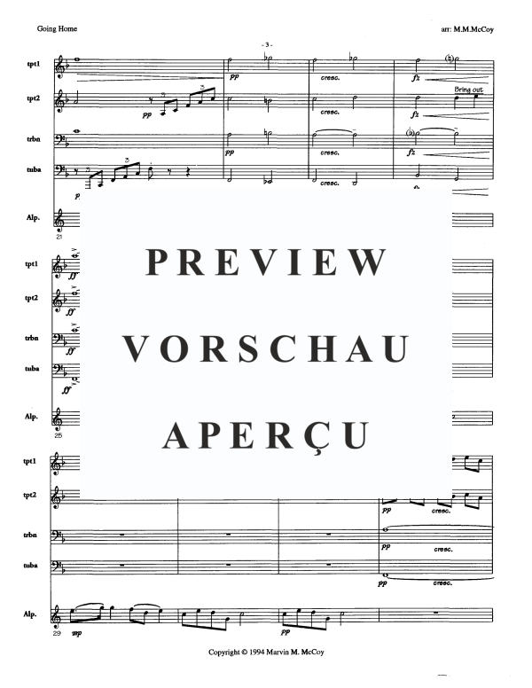 Produktgalerie: Seite 5 von 11 Going Home, , Alphorn in F und Blechbläser Quartett