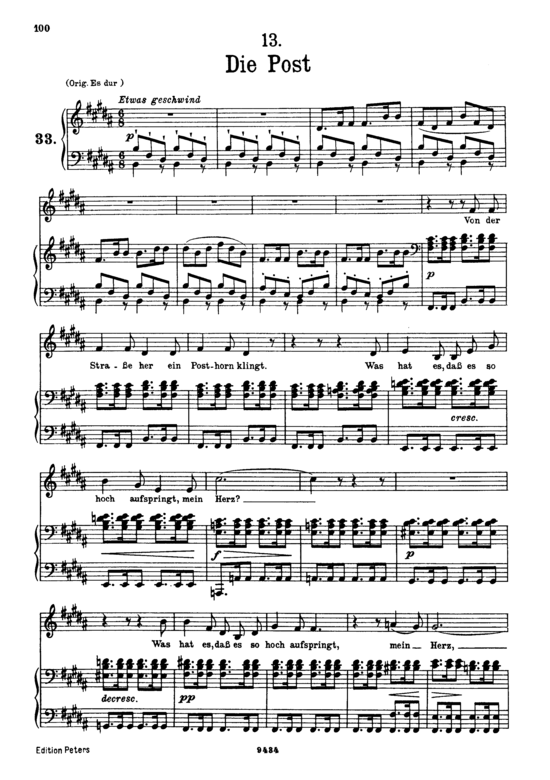 gallery: Die Post D.911-13 (Winterreise) , ,  (Gesang tief + Klavier)