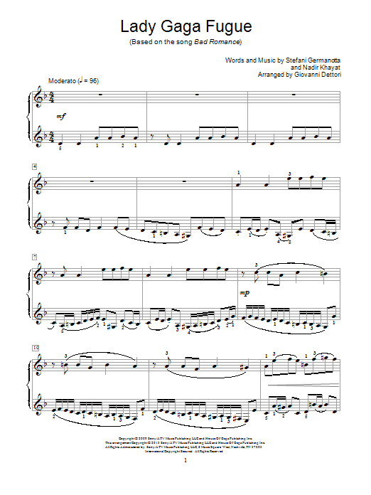 Product picture to: Lady Gaga Fugue