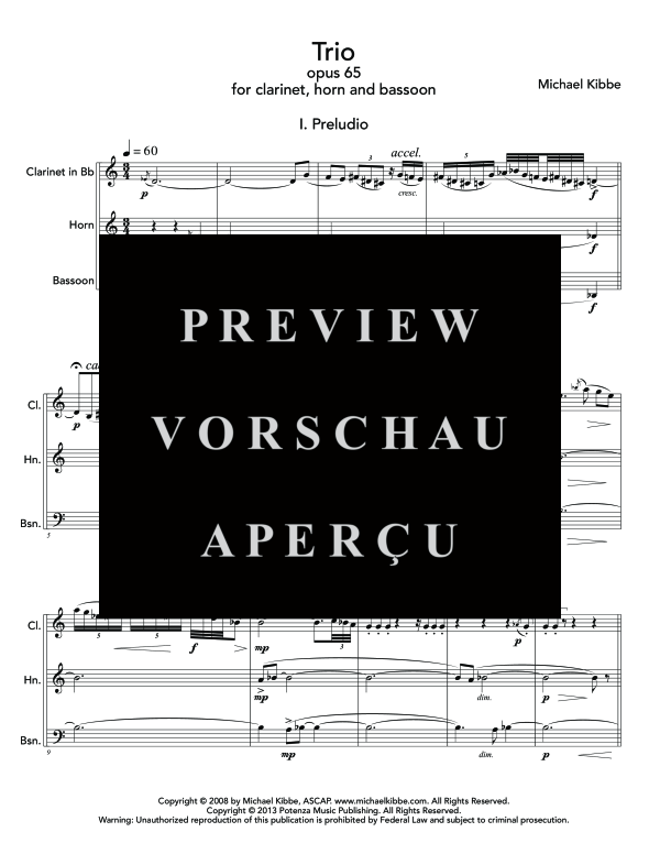 Product gallery: Page 5 of 11 Trio, Op. 65, , (trio clarinet, horn and bassoon)