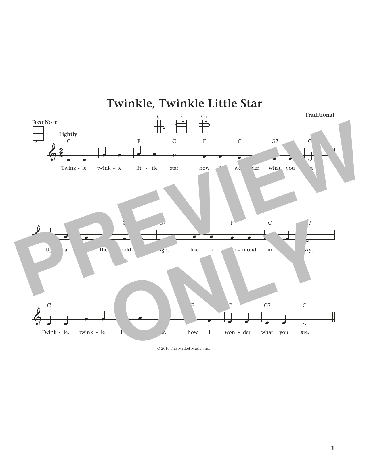 Product gallery: Page 1 of 1 Twinkle, Twinkle Little Star (from The Daily Ukulele) (arr. Liz and Jim Beloff), Traditional