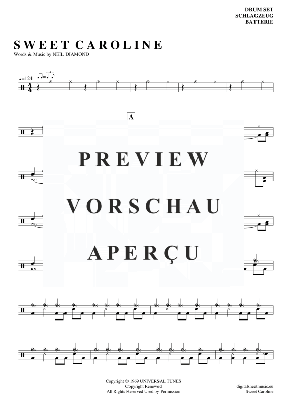 Product gallery: Page 2 of 4 Sweet Caroline , Diamond, Neil, (Drums)