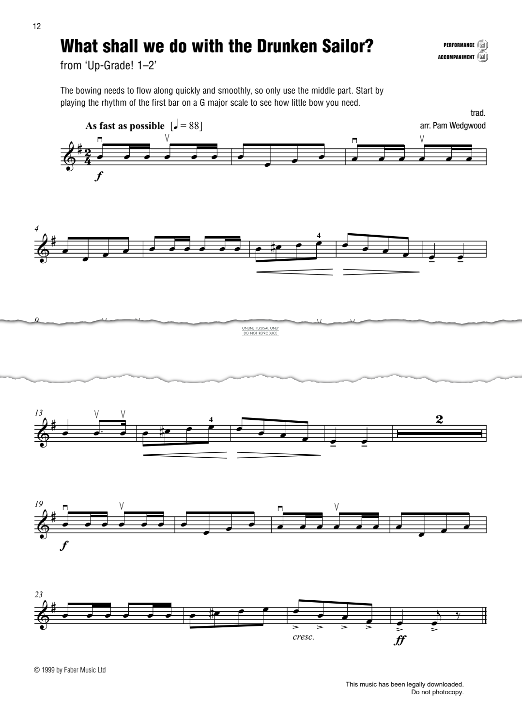 Produktgalerie: Seite 1 von 1 What Shall We Do With The Drunken Sailor? (from 'Up-Grade! 1-2'), Traditional, Klavier, Violine