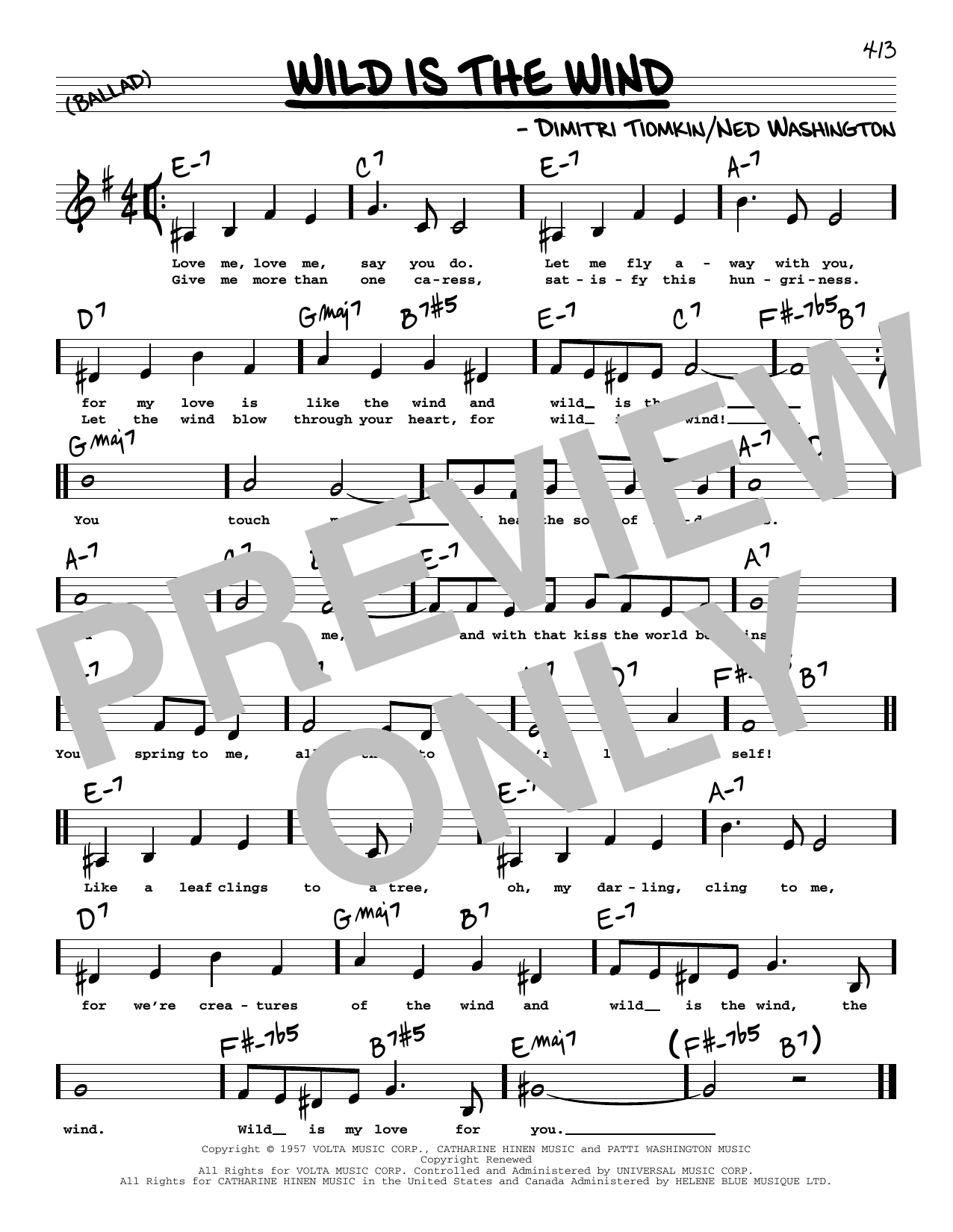 Produktbild zu: Wild Is The Wind (Low Voice)