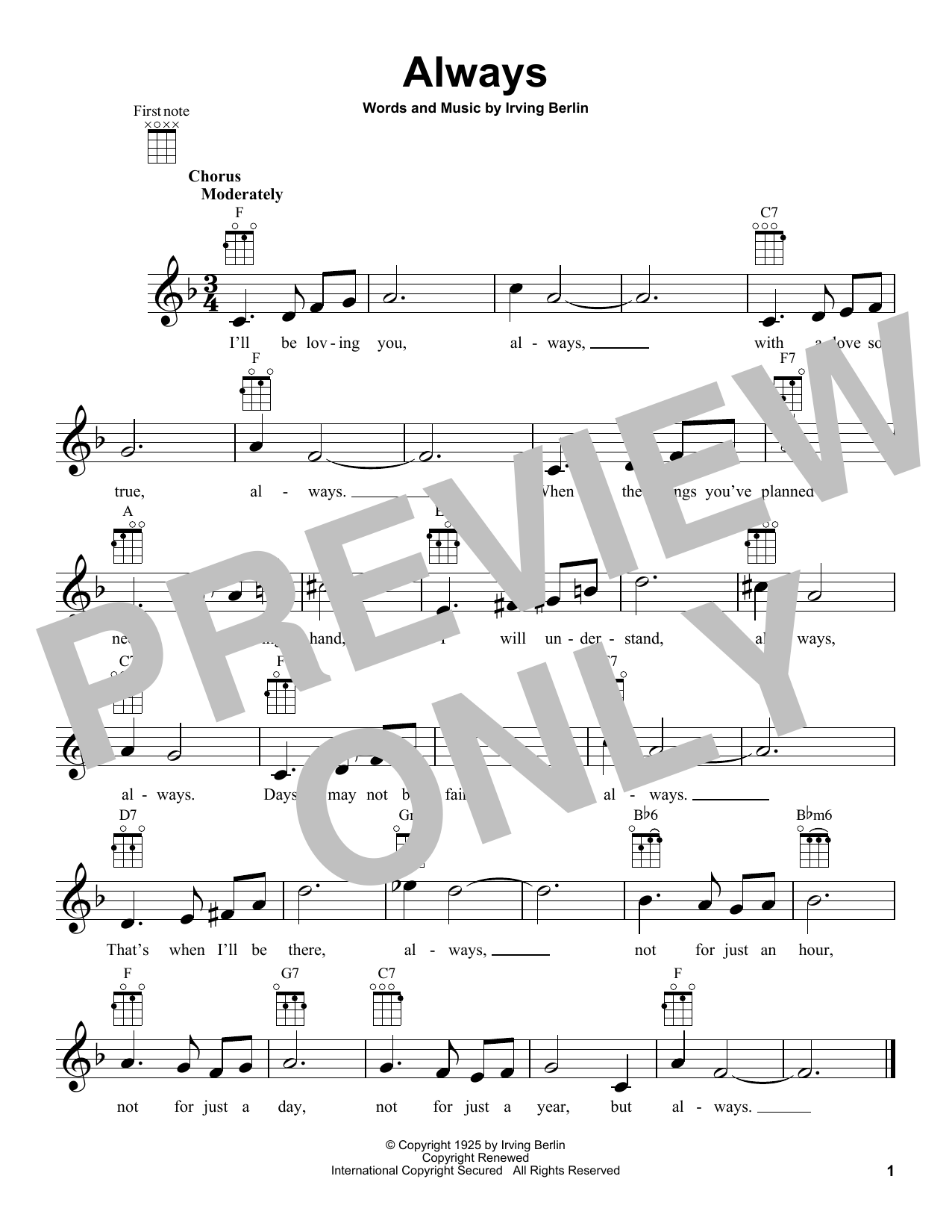Product gallery: Page 1 of 1 Always, Irving Berlin