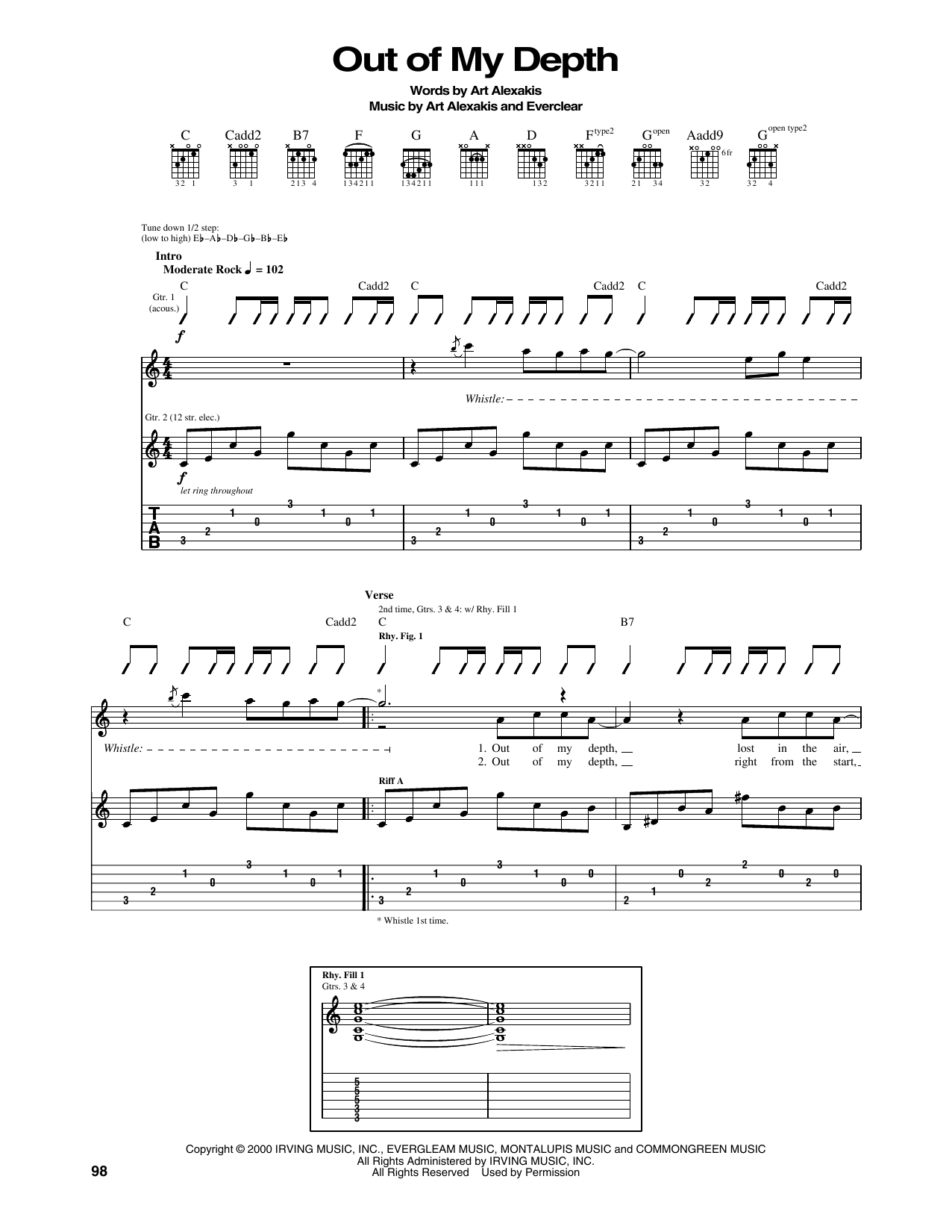 Produktgalerie: Seite 1 von 1 Out Of My Depth, Everclear, Gitarre