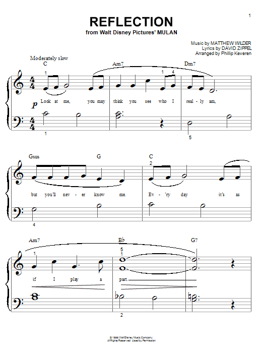 Product picture to: Reflection (from Mulan) (arr. Phillip Keveren)