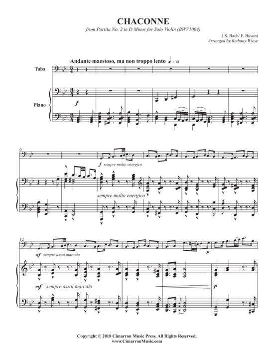 Product picture to: Chaconne Johann Sebastian Bach