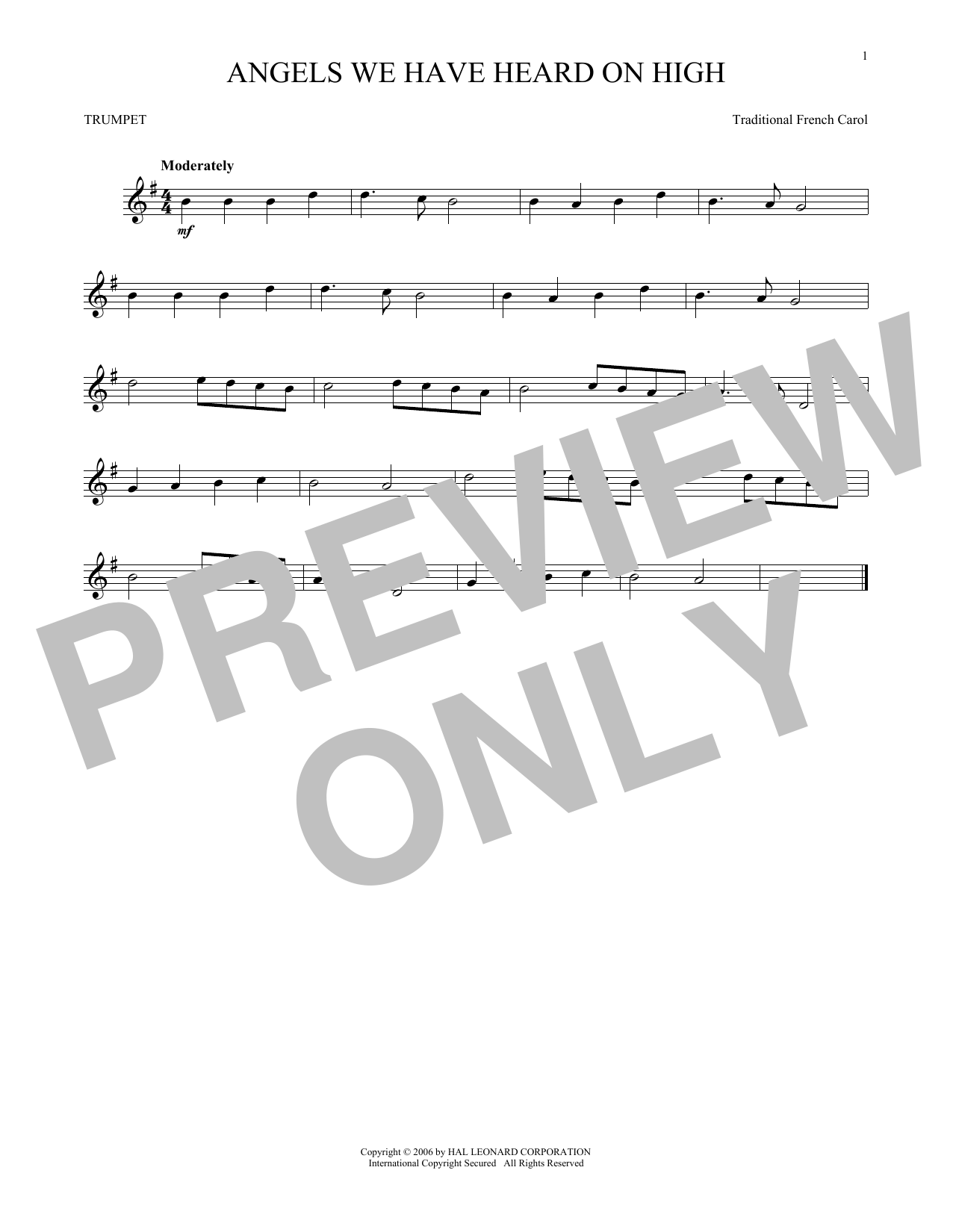 Produktgalerie: Seite 1 von 1 Angels We Have Heard On High, Traditional French Carol, Trompete