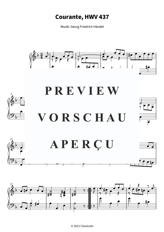 Produktgalerie: Seite 5 von 6 Courante - Suite Nr. 4 d-Moll HWV 437, , Klavier Solo