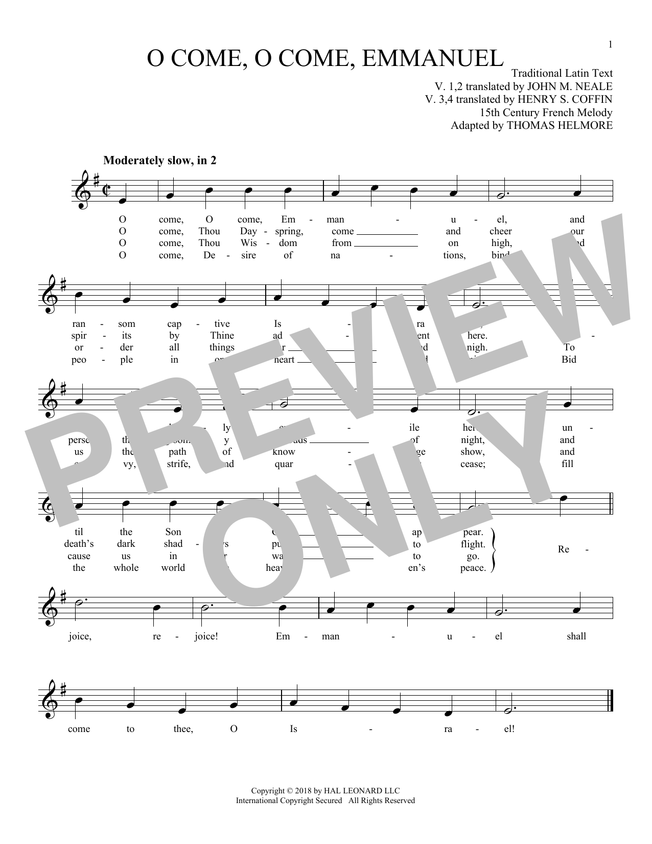 Product gallery: Page 1 of 1 O Come, O Come, Emmanuel, 15th Century French Melody