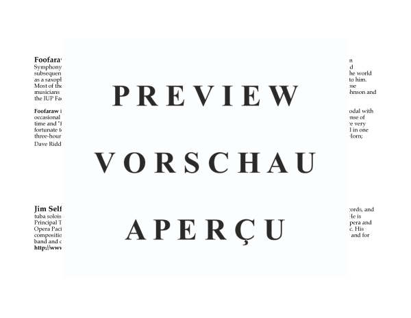 Produktgalerie: Seite 3 von 11 Foofaraw, , (Sopran Saxophon Solo und Holzbläser Quintett)