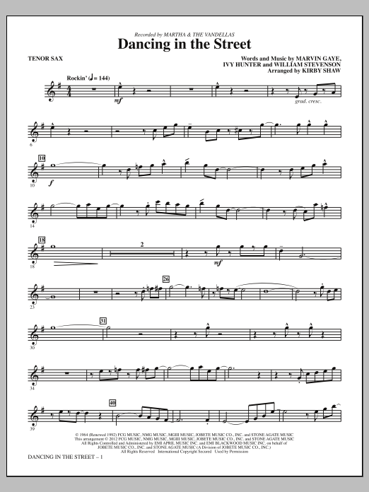Produktgalerie: Seite 1 von 1 Dancing In The Street - Bb Tenor Saxophone, Kirby Shaw, Chor