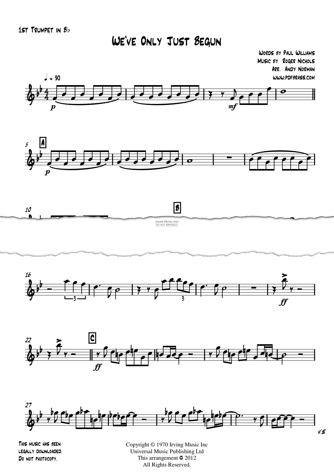 Produktgalerie: Seite 1 von 1 We've Only Just Begun, The Carpenters, Quintett
