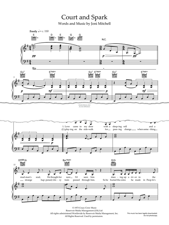Produktgalerie: Seite 1 von 1 Court And Spark, Joni Mitchell, Gesang, Gitarre, Klavier