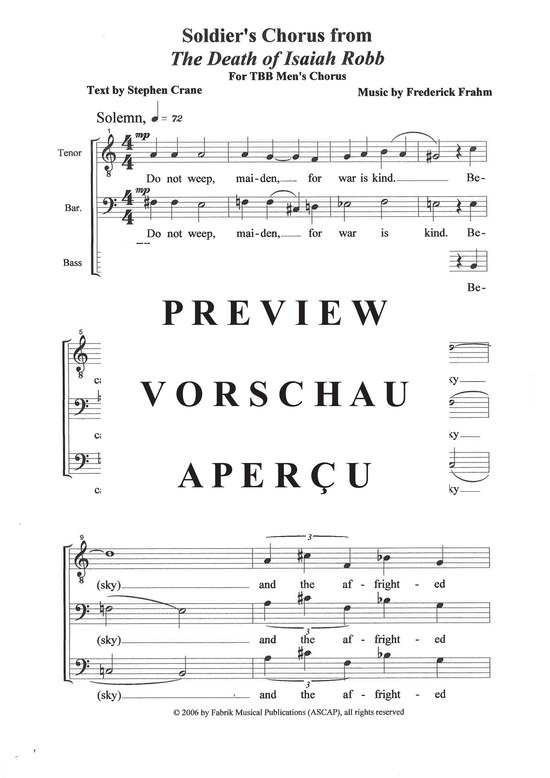 Product gallery: Page 2 of 7 Soldier´s Chorus from The Death of Isaiah Robb , , (male choir TBB)