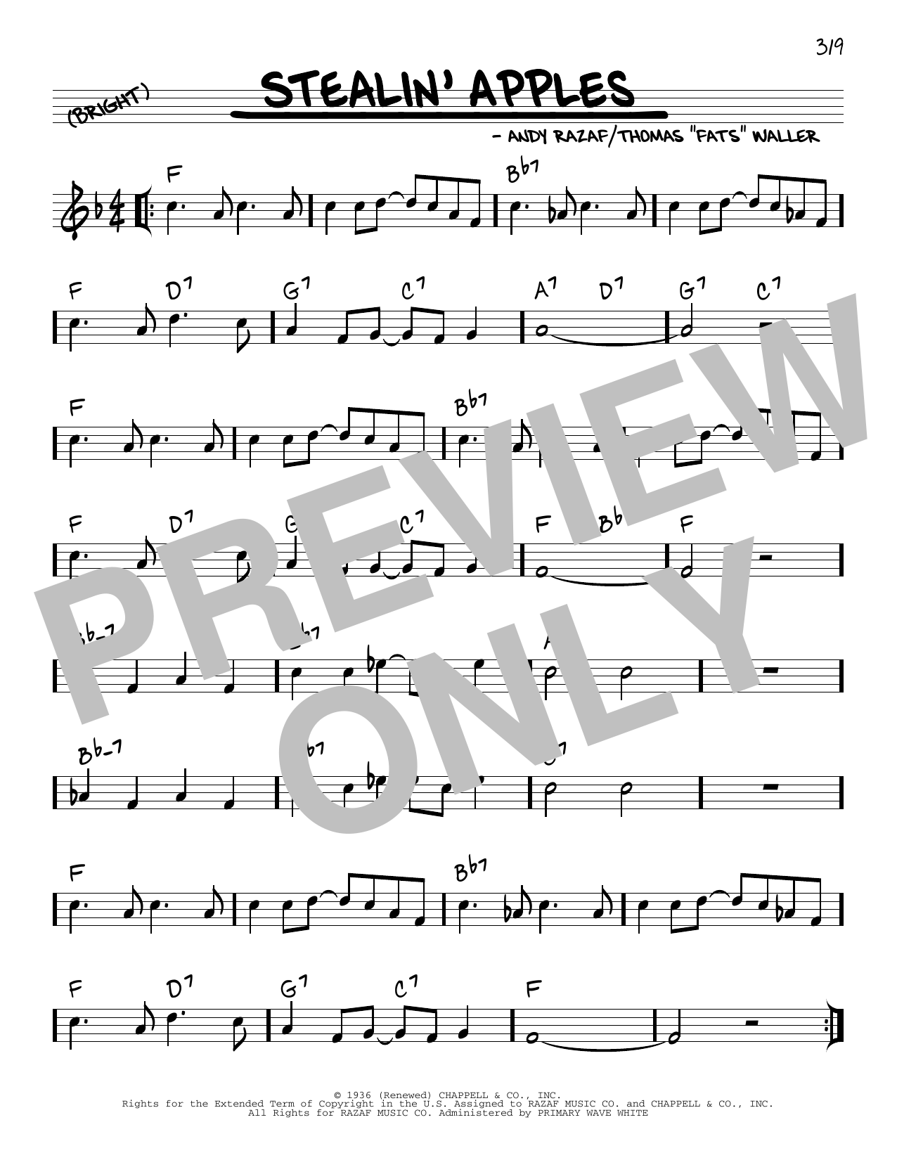 Produktbild zu: Stealin' Apples (arr. Robert Rawlins)