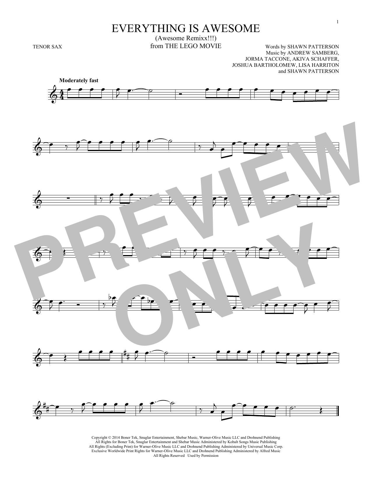 Product gallery: Page 1 of 1 Everything Is Awesome (from The Lego Movie) (feat. The Lonely Island), Tegan and Sara