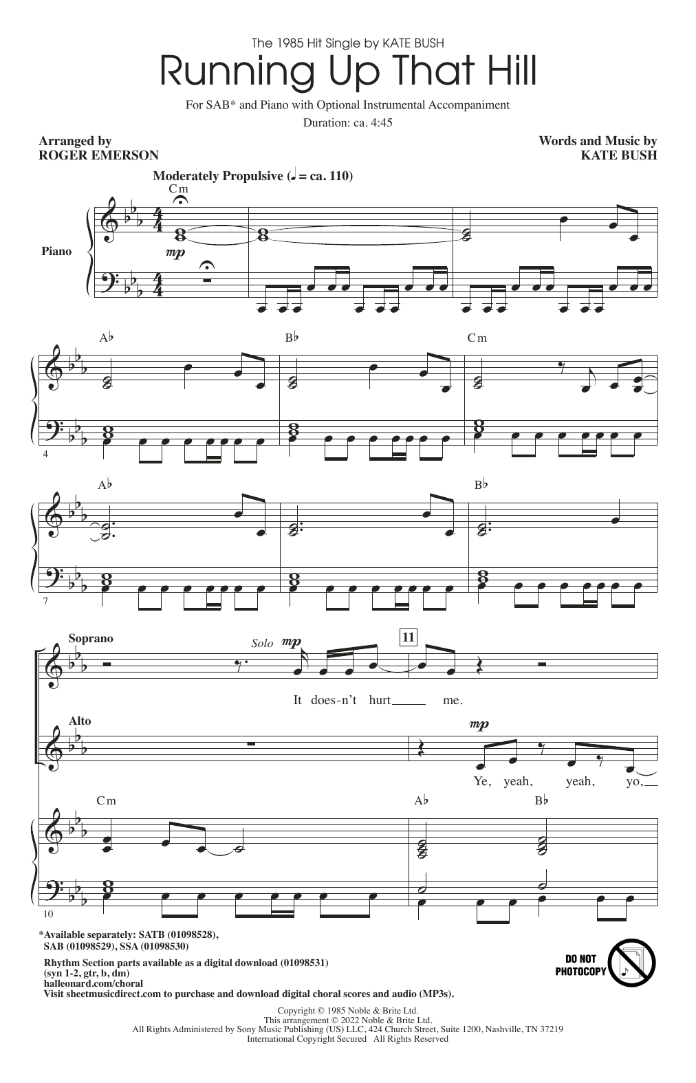 Produktbild zu: Running Up That Hill (arr. Roger Emerson)