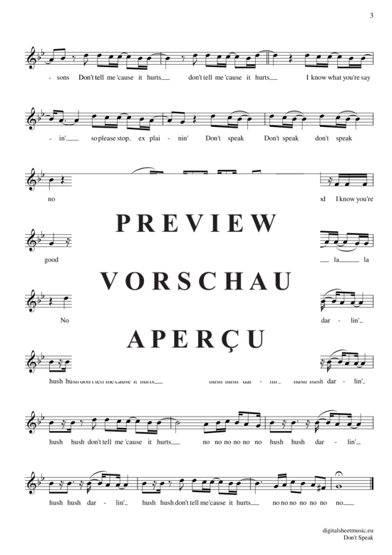 Product gallery: Page 4 of 4 Don´t speak , No Doubt, Clarinet in B-flat