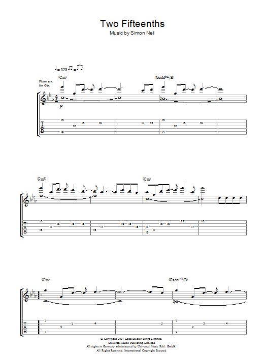 Produktgalerie: Seite 1 von 1 2/15ths (Two Fifteenths), Biffy Clyro, Gitarre