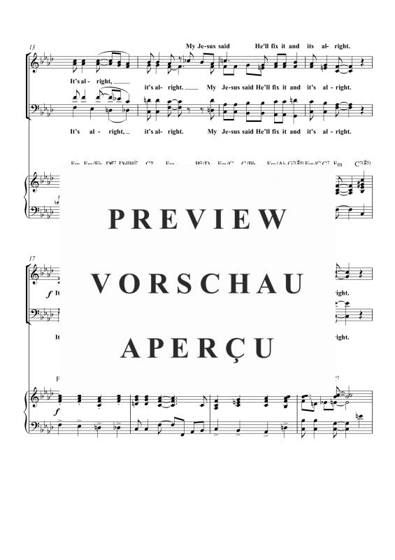 Produktgalerie: Seite 8 von 11 It´s Alright, , Gemischter Chor SAB und Klavier