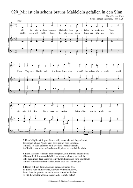 Produktbild zu: Mir ist ein schöns brauns Maidelein gefallen in den Sinn Nach Forster, 1549  