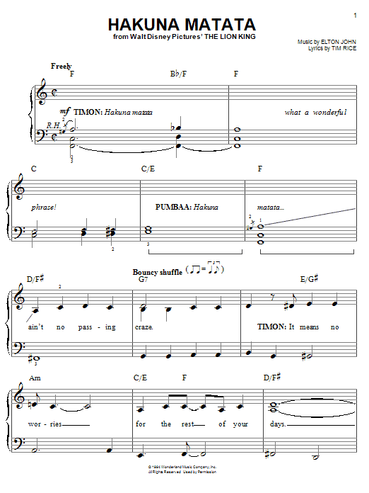 Produktbild zu: Hakuna Matata (from The Lion King)