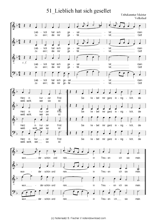 Produktbild zu: Lieblich hat sich gesellet Unbekannter Meister Volkslied