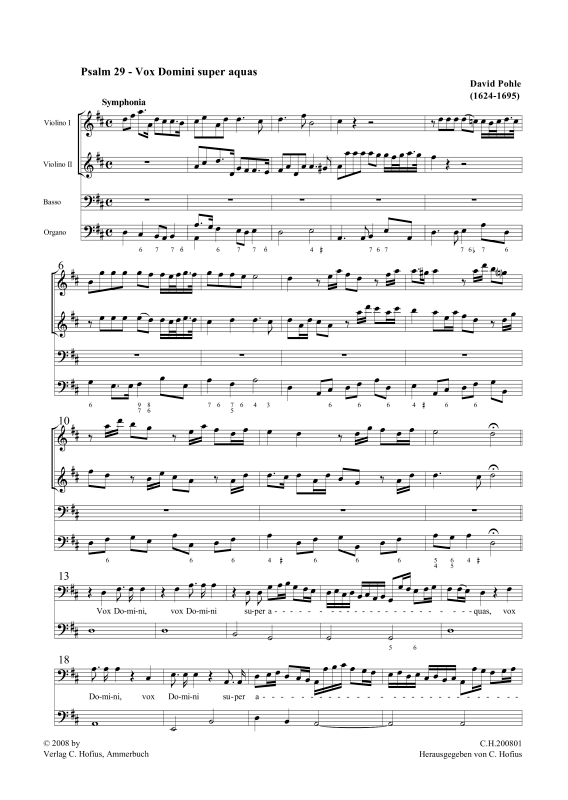 Produktgalerie: Seite 1 von 11 Vox Domini super aquas (Psalm 29), , Gemischtes Ensemble Bass, 2 Violinen und BC