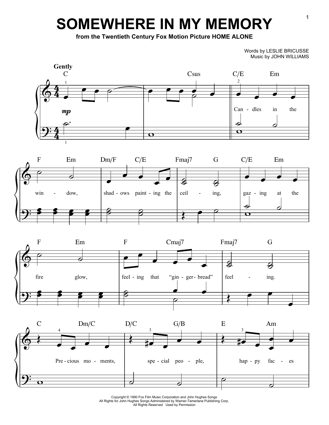 Product gallery: Page 1 of 1 Somewhere In My Memory, John Williams