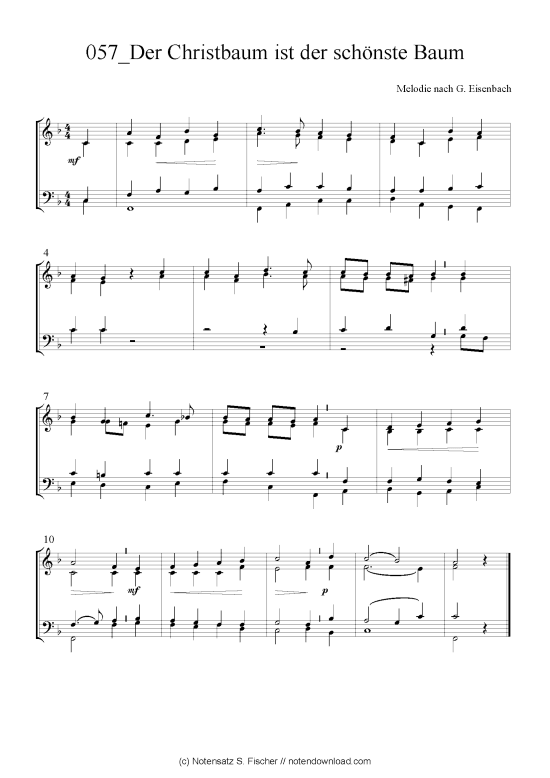 Product picture to: Der Christbaum ist der schönste Baum Melodie nach G. Eisenbach