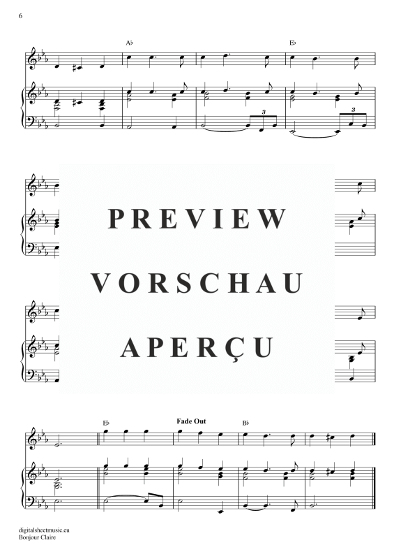 Produktgalerie: Seite 7 von 7 Bonjour Claire, Traditional, Klavier und Gesang