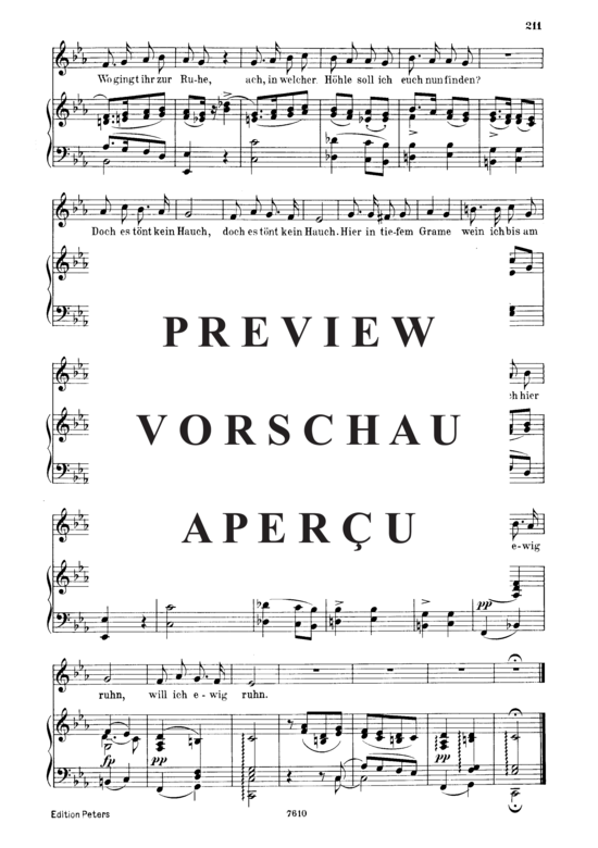 Product gallery: Page 6 of 6 Kolma's Klage D.217, , Low Voice and Piano