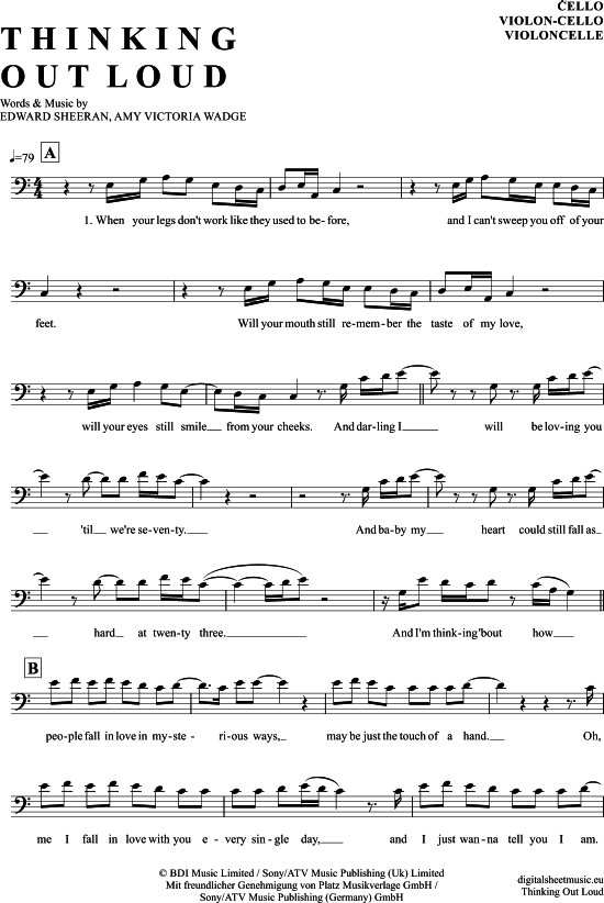 gallery: Thinking Out Loud , Sheeran, Ed, (Violon-Cello)