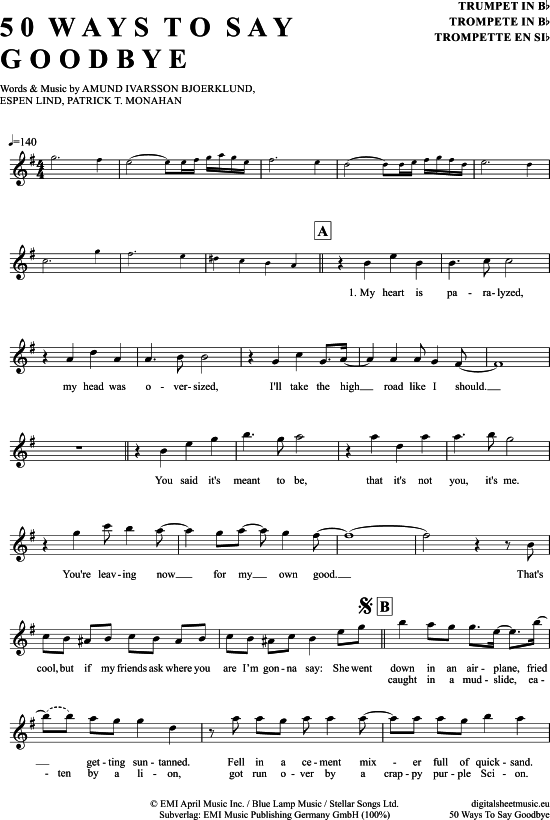 Produktbild zu: 50 Ways To Say Goodbye Train