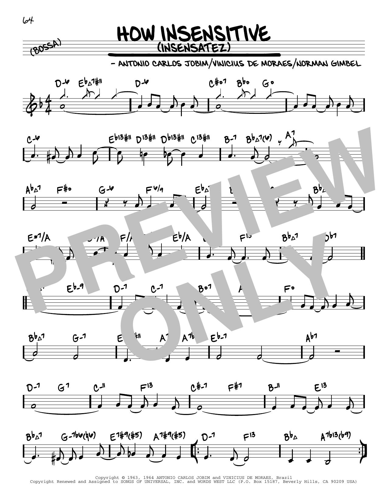 Product picture to: How Insensitive (Insensatez) (arr. David Hazeltine)