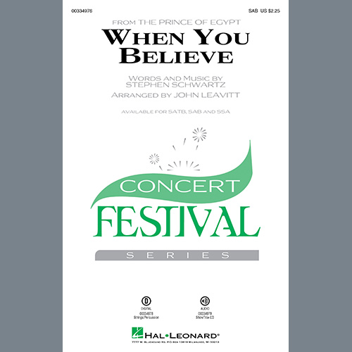 cover: When You Believe (from The Prince Of Egypt) (arr. John Leavitt), Stephen Schwartz, Chor