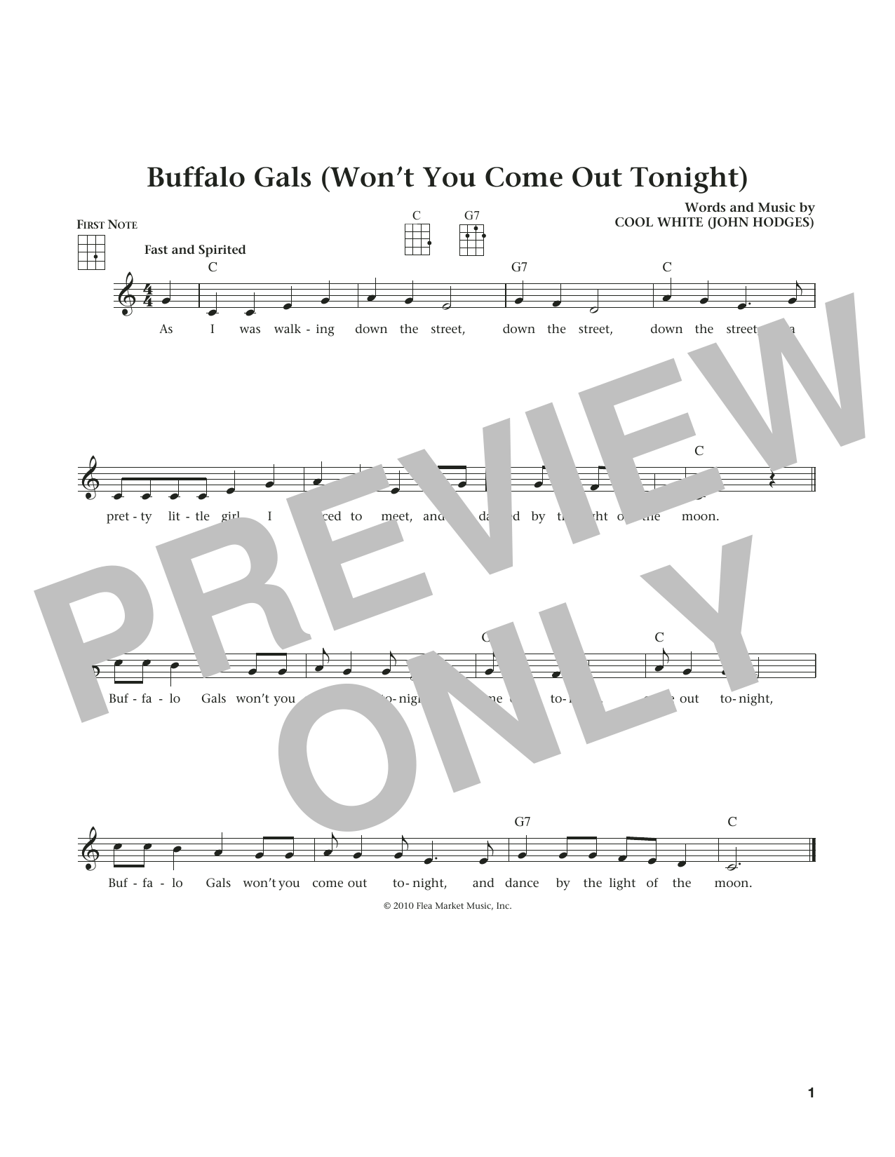 Product gallery: Page 1 of 1 Buffalo Gals (Won't You Come Out Tonight?) (from The Daily Ukulele) (arr. Liz and Jim Beloff), Cool White (John Hodges)