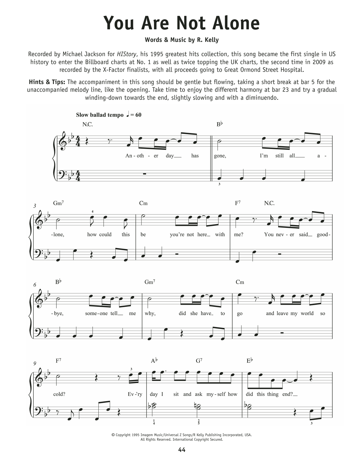 Produktgalerie: Seite 1 von 1 You Are Not Alone, Michael Jackson, Klavier